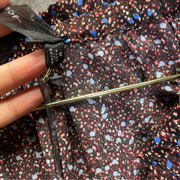 Code x Mode Drop Waist Button Front Ruffle Skirt Satin V Neck Dress - Picture 5 of 8